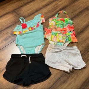 Toddler Girl Clothes 2T Lot Bathing Suit And Shorts